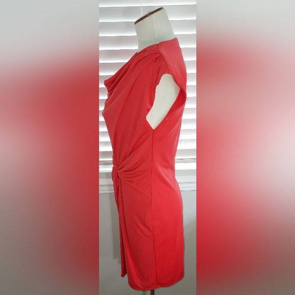 W118 By Walter Baker Coral "Hana" Knotted Waist Dress NWT - Picture 4 of 6